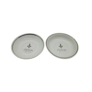 Vintage Japan Chateau Fleur de Lis Small Porcelain Bowls Butter Pat Set of 2